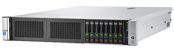 HPE ProLiant DL380 Gen9 rack server with one Intel® Xeon® E5-2609 v4 processor, 8 GB memory, and one 500W power supply