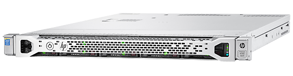 HPE ProLiant DL360 Gen9 rack server with one Intel Xeon E5-2690 v4 processor, 32 GB memory, and two 800W redundant power supplies